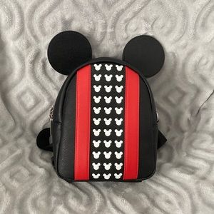 Loungefly Disney Mickey Mouse Icon Black Red White Mini Backpack